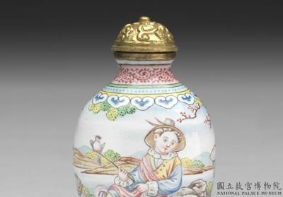 图片[2]-Copper snuff bottle with western figures in painted enamels, Qing dynasty, Qianlong reign (1736-1795)-China Archive